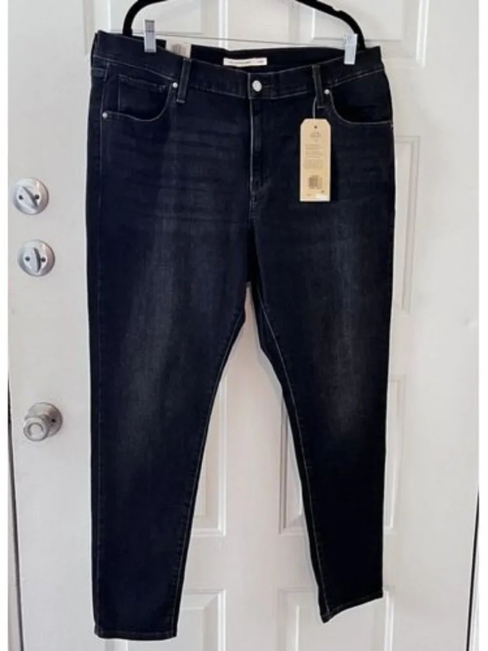 NEW Levi’s 721 High Rise Skinny Jeans Plus Size 18W Solid Black MSRP $69